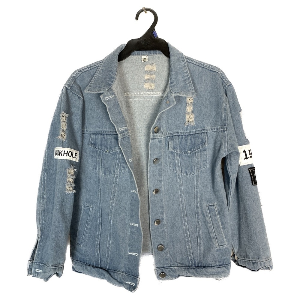 Sold - KAWAII NATION BTS K-POP Where Is My Mind Patch Distressed Denim Jacket - Picture 6 of 13